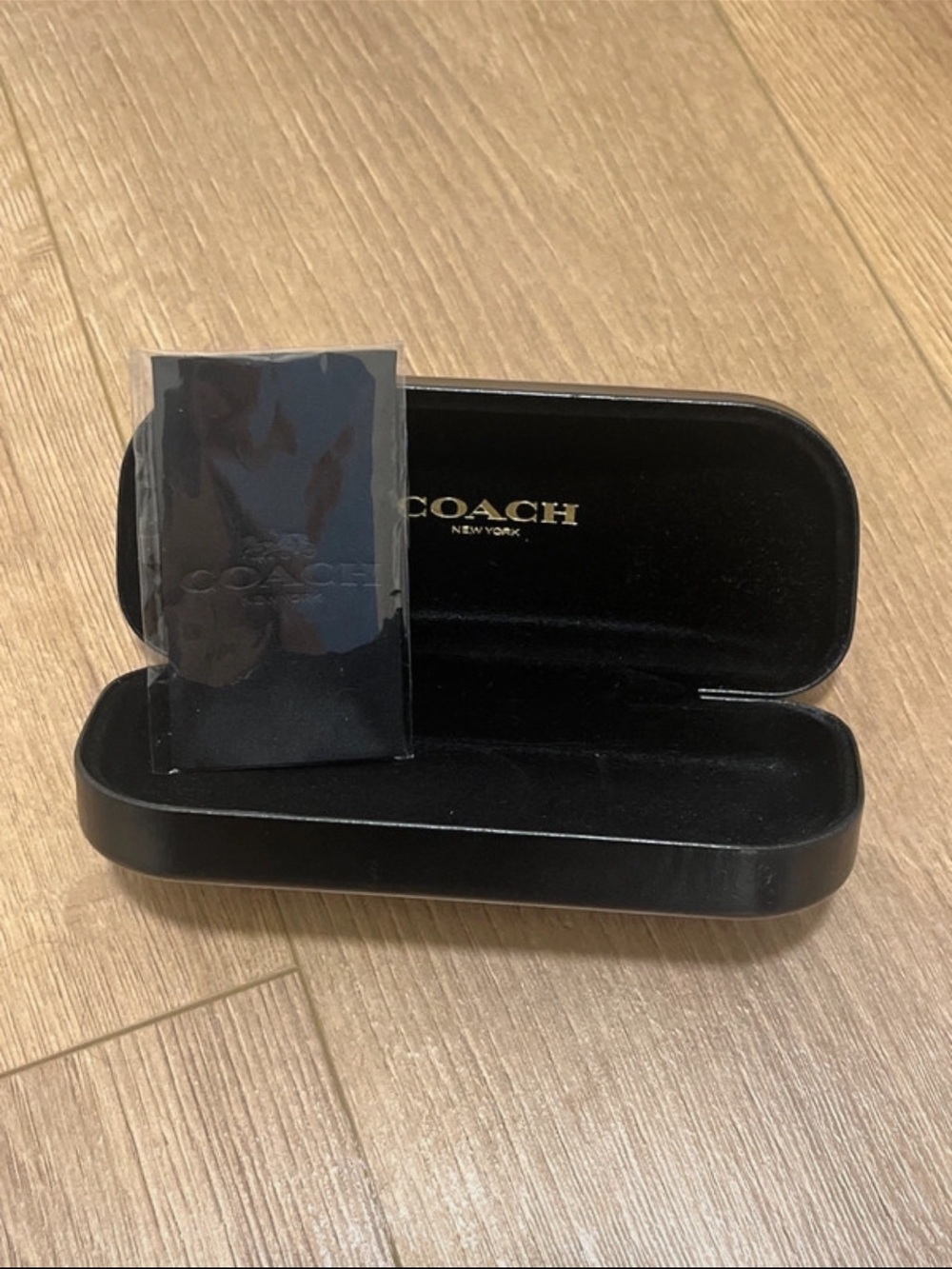 COACH Black Sunglasses Case with Eyeglass Cloth